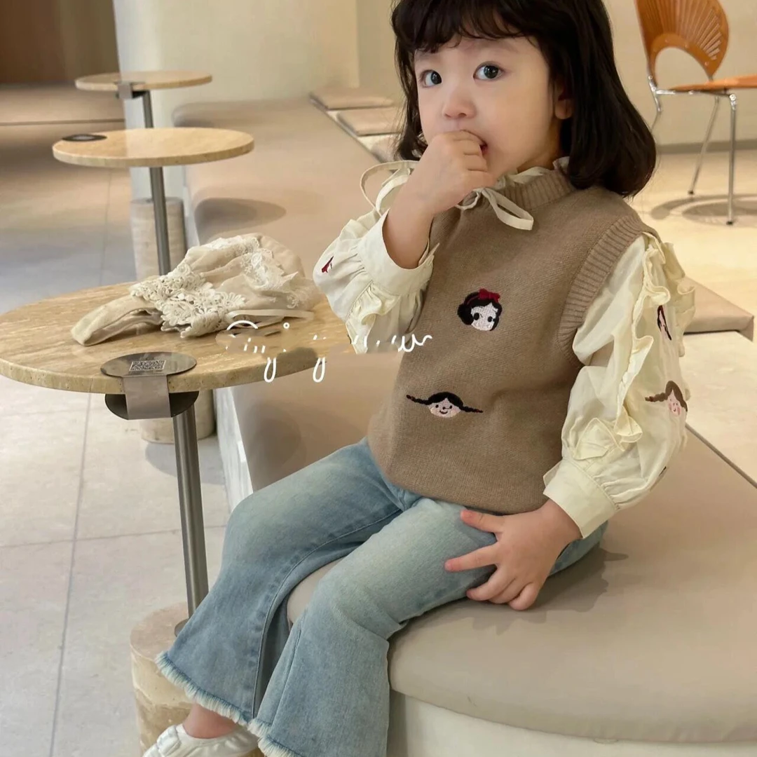 咖色四颗刺绣款（单件）马甲