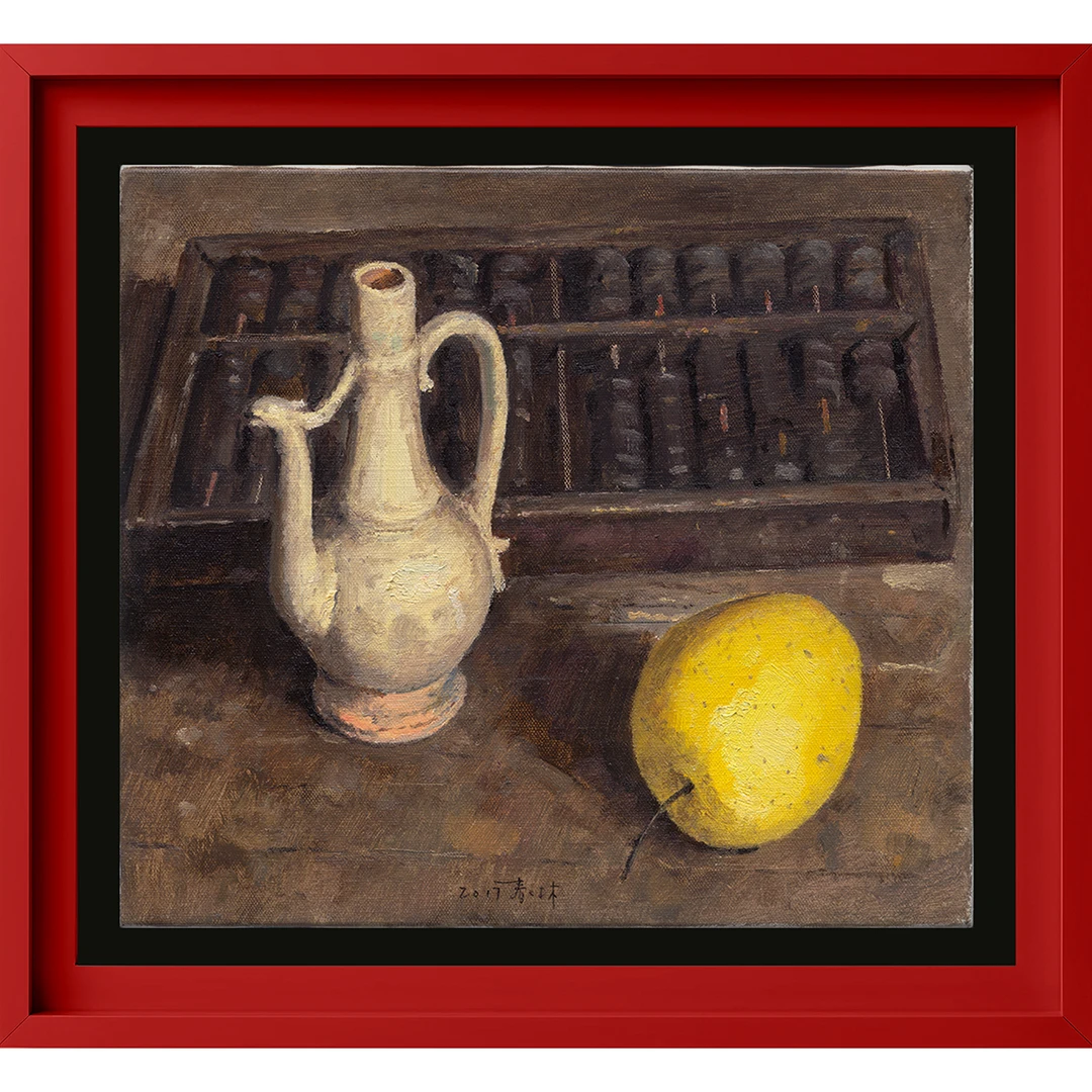 《醉里挑灯看账》中国油画院院长朱春林亲签版画【限量99版】31*35cm