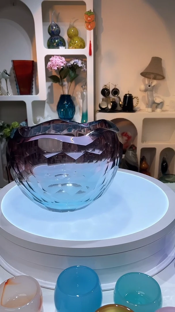 【闪购商品】水晶琉璃16高17内径约6公斤果斗