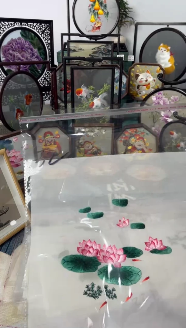 织绣纯手工苏绣双面绣绣布32