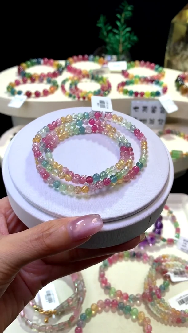 【闪购商品】碧玺手链未镶嵌【梦源珠宝】天然碧玺多圈手链