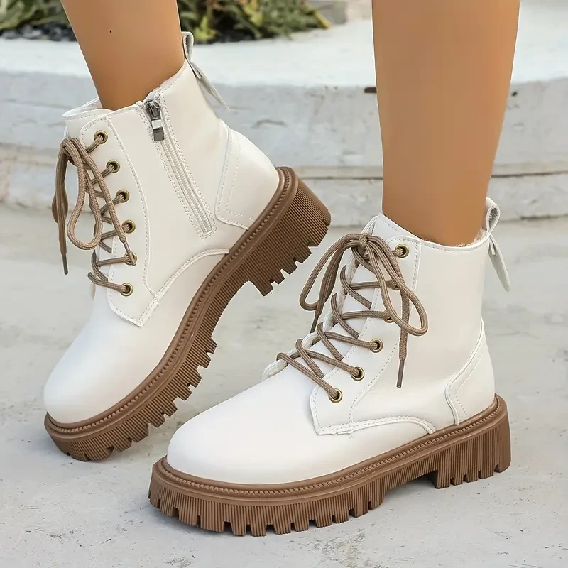 108冬季厚款英伦女马丁靴平底秋季单靴学生春秋英伦风百搭时尚