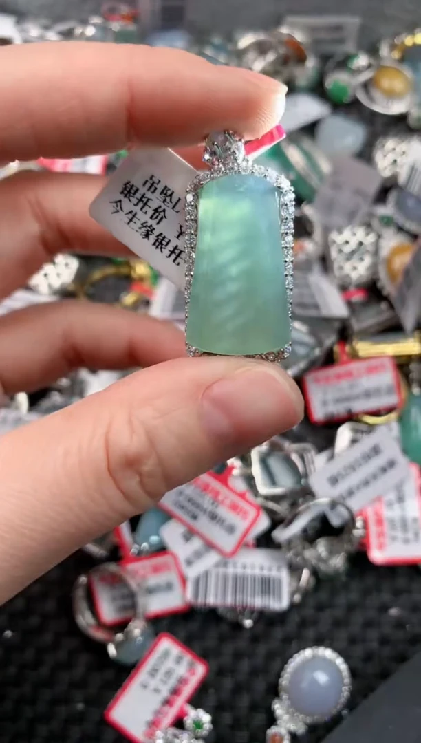 银S925镶嵌戒指翡翠1212---2