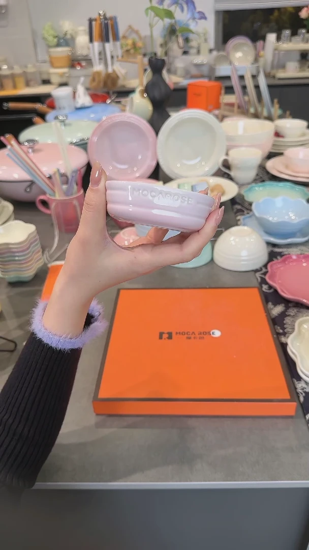 【闪购商品】瓷方形炻彩蘸料碟9cm-樱花粉x1