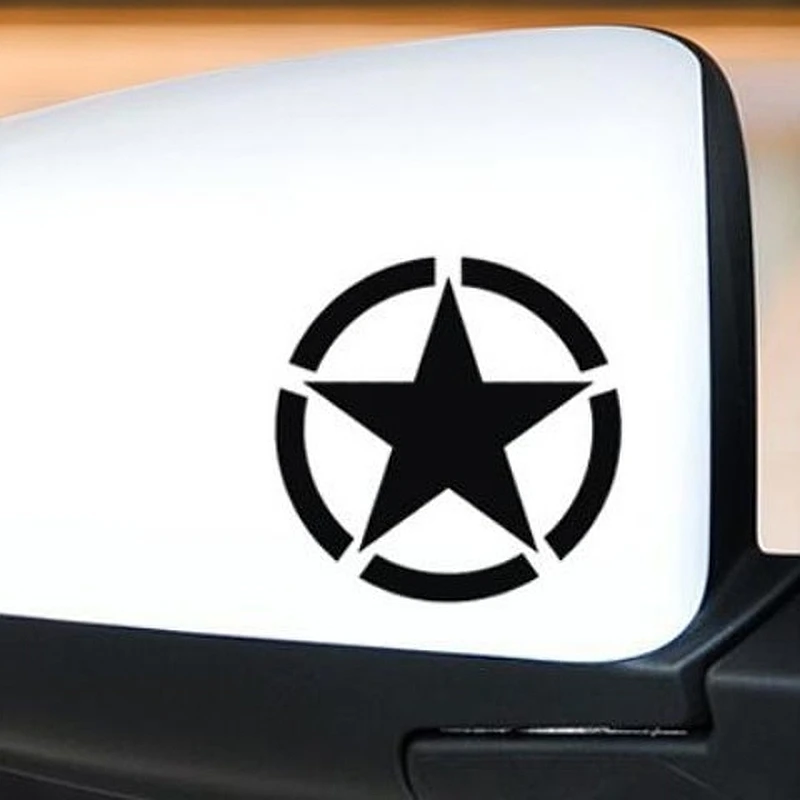 汽车贴纸汽车贴纸鬼火摩托车后视镜改装饰贴花二战五角星车贴汽车