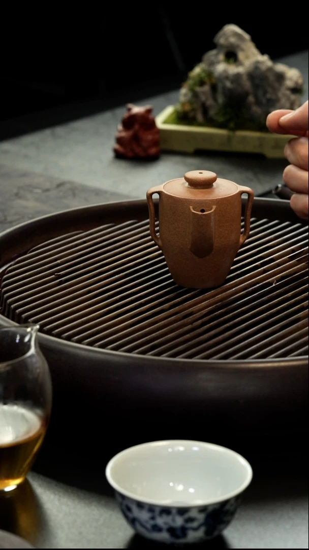 茶壶紫砂七彩段全手  手抓壶