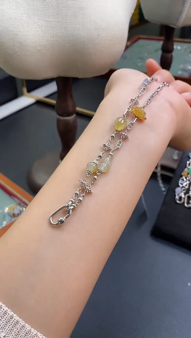 颈饰银S925镶嵌翡翠18060