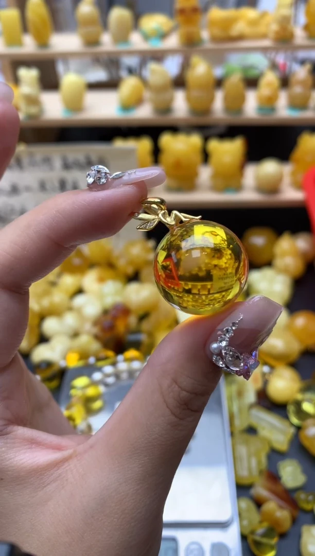 琥珀银S925镶嵌珠宝奇石086琥珀蜜蜡微瑕