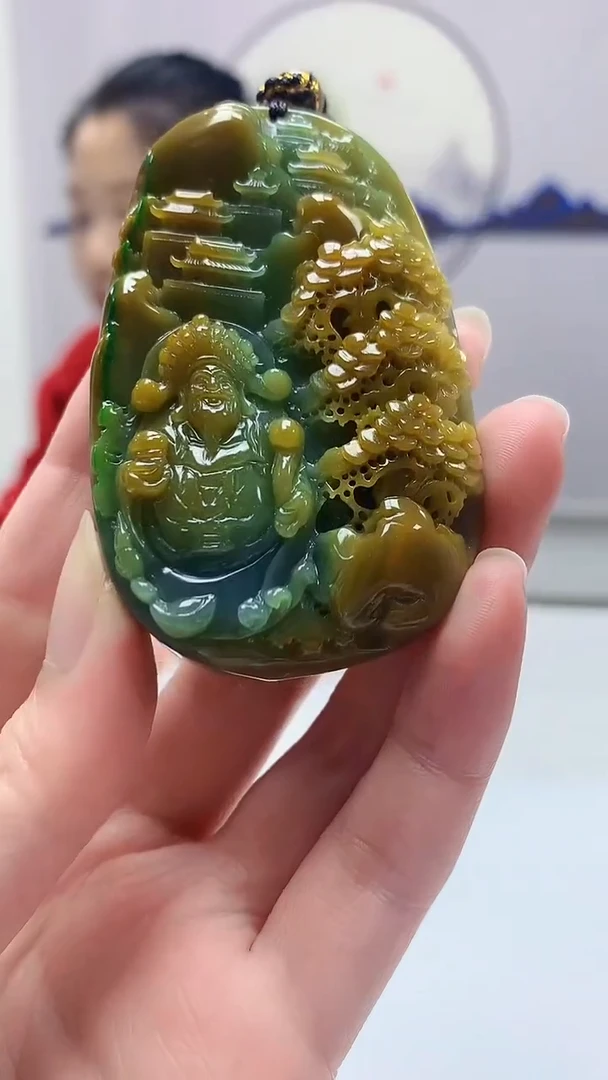 【闪购商品】定制翡翠未镶嵌4902zm-毛货挂件财神145