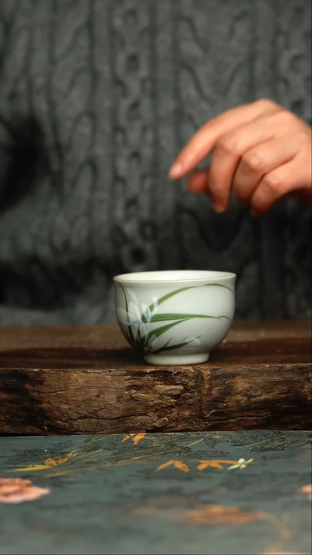 【闪购商品】杯杯釉下彩手工手绘同款陶器