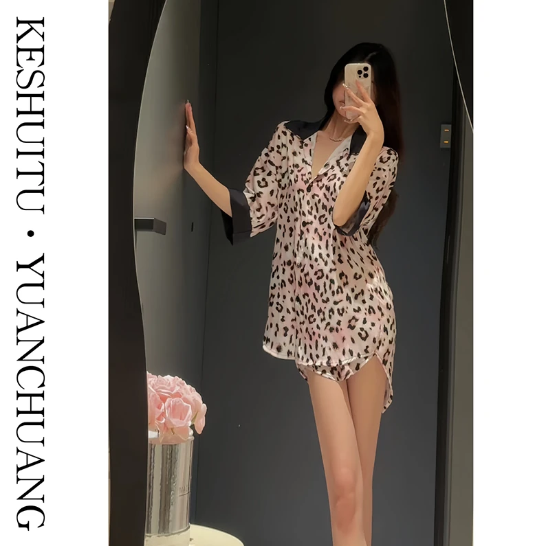 【入夏私语】短袖衬衫裙睡裙女收腰显瘦可外穿