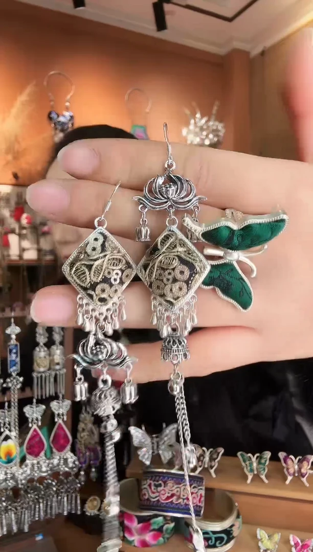 刺绣纯手工民族风耳环