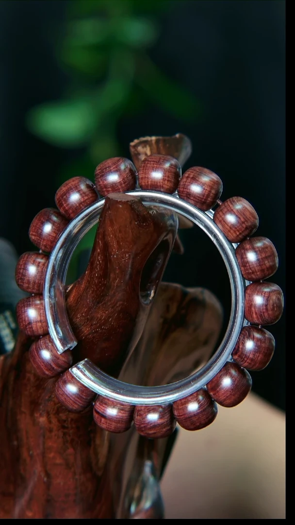 【闪购商品】黄花梨/降香黄檀手串/手链老型12满纹水波影子纹