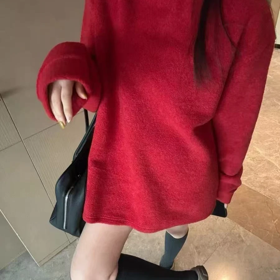 1818时尚宽松圆领上衣慵懒松弛感长袖套头卫衣