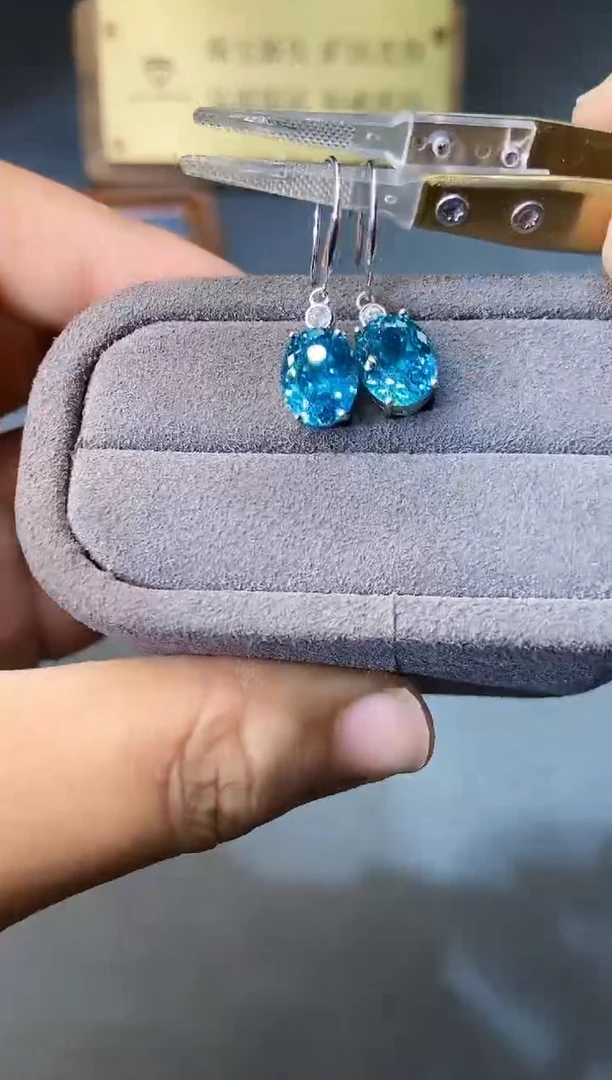 银S925镶嵌耳饰碧玺.....