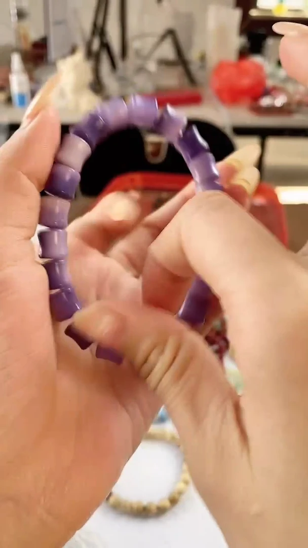 【闪购商品】白玉菩提吊坠紫竹节手链