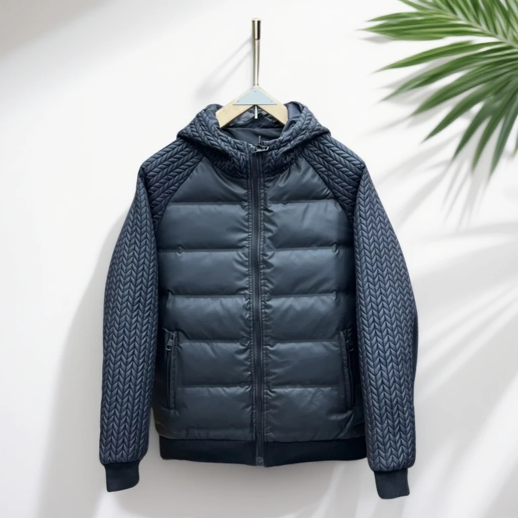 轻薄棉服男冬季拼接连帽麦穗男士短款纯色休闲上衣情侣修身棉衣