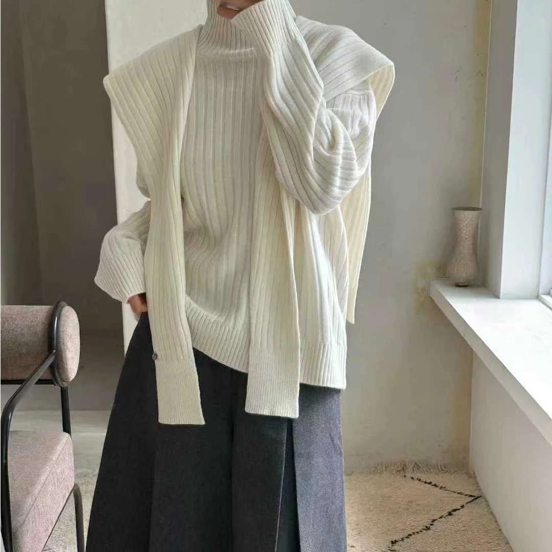 apM【1968】韩国东大门纯色高领简约毛衣