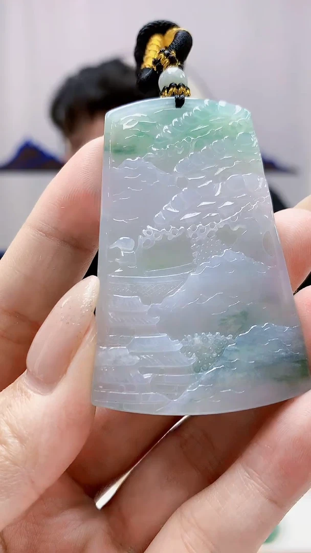 未镶嵌定制翡翠5060MM-毛货挂件53