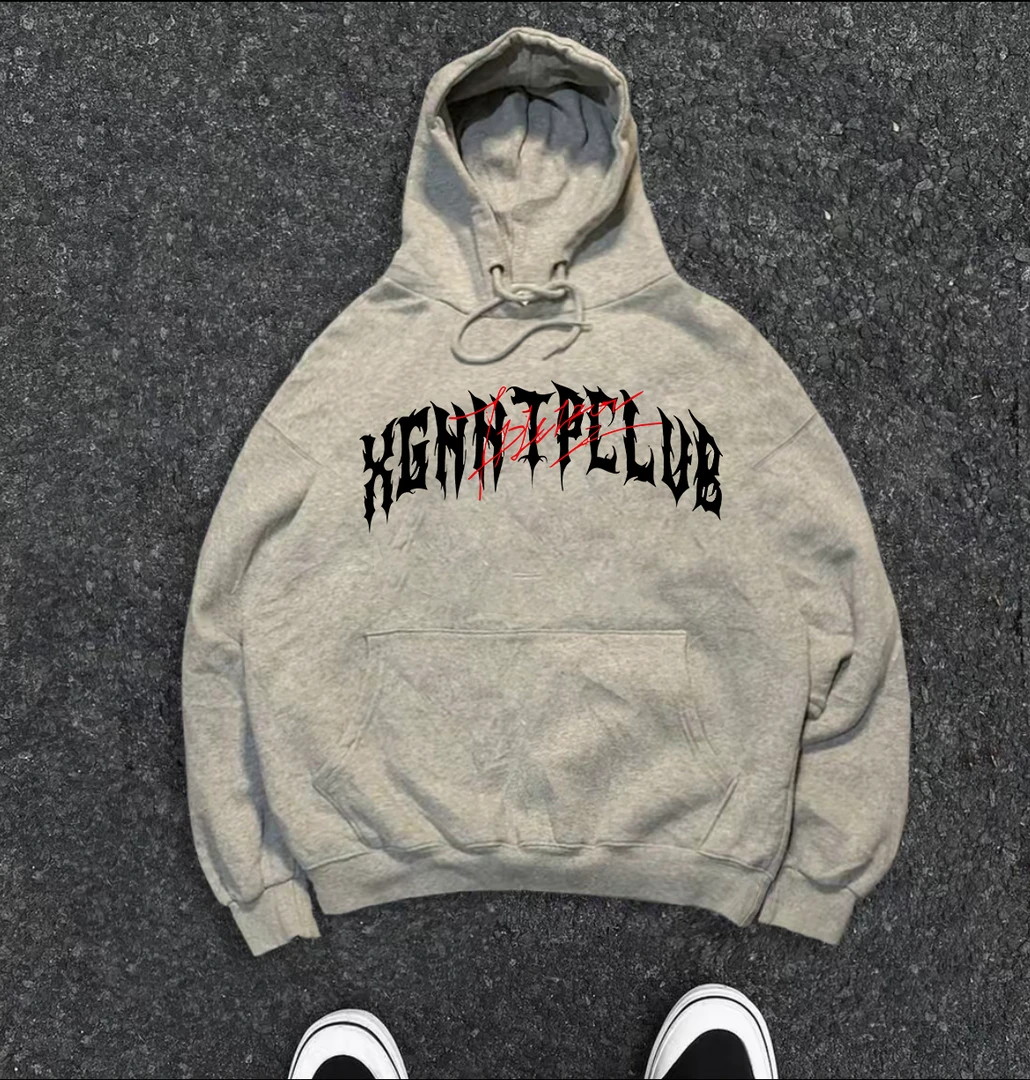 重磅高品质秋冬季轻奢长袖印花套头男款连帽卫衣耐磨个性青少年