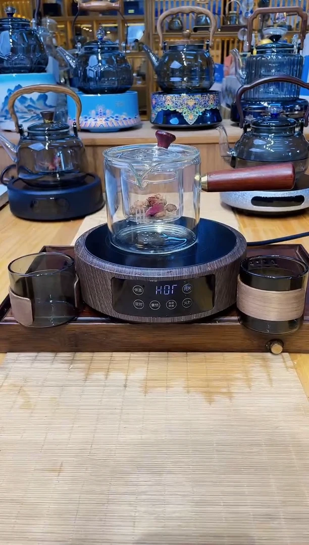茶简木纹炉+白直觉壶+2只卡口杯