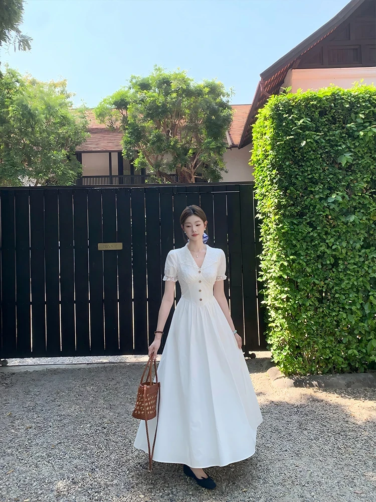 【罗马假日】法式温柔气质优雅连衣裙欧若风收腰显瘦春夏裙小众设计