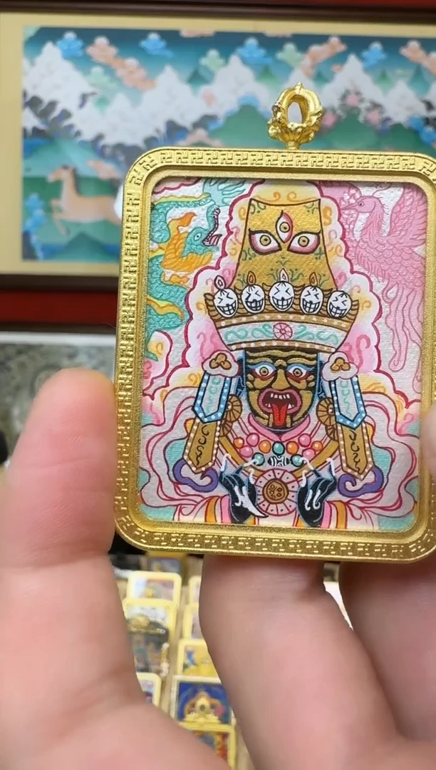 吊坠扎老师-热贡纯手绘唐卡吊坠