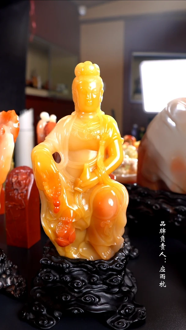 寿山石须*寿山石观音摆件