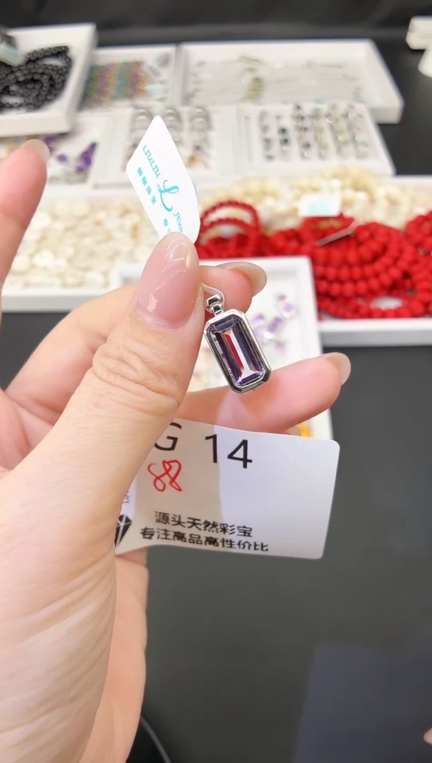 吊坠(不含链)银S925镶嵌水晶多样性发一G14