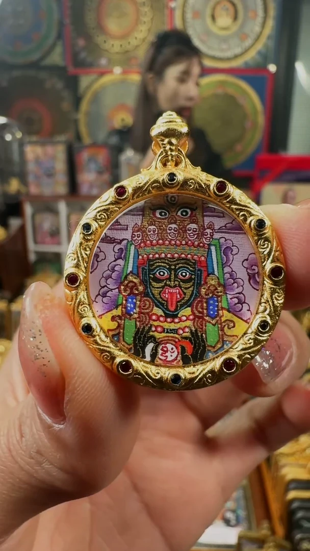 吊坠壹善缘城手绘唐卡扎基
