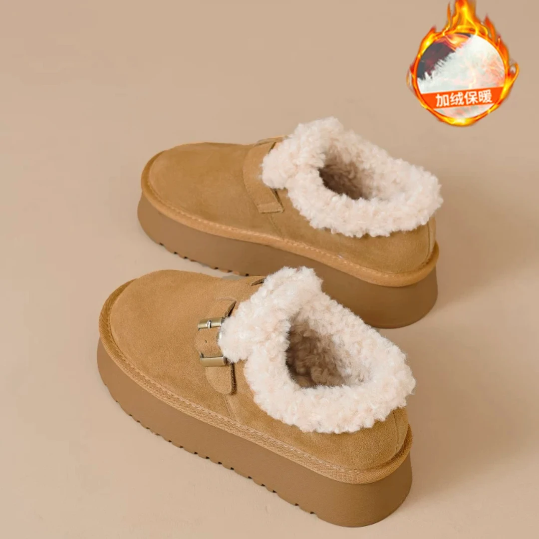 松糕勃肯鞋女棉鞋保暖面包鞋增高小个子雪地靴.Ab