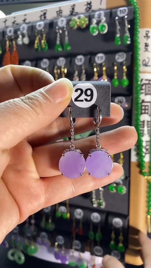 【闪购商品】翡翠耳饰银S925镶嵌29....