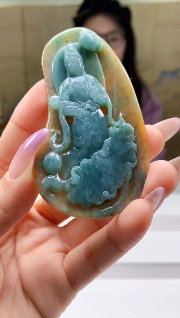 【闪购商品】定制翡翠未镶嵌5156ty-毛货挂件80