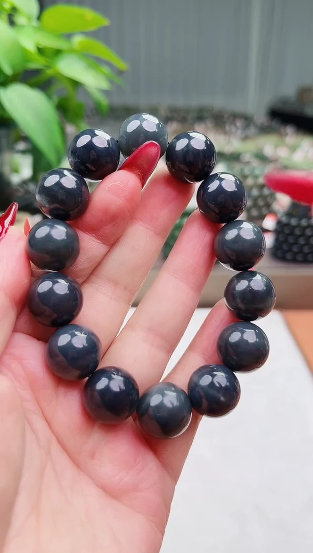 手串未镶嵌和田玉纯天然和田玉新疆聚墨青花特细16