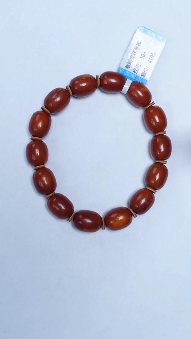 手链琥珀未镶嵌老蜡枣珠手串10mm