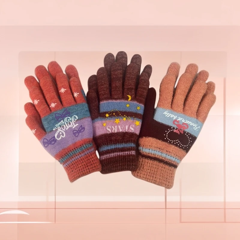 【到手三双】双层加绒加厚防寒保暖手套户外骑行入冬神器颜色随机发