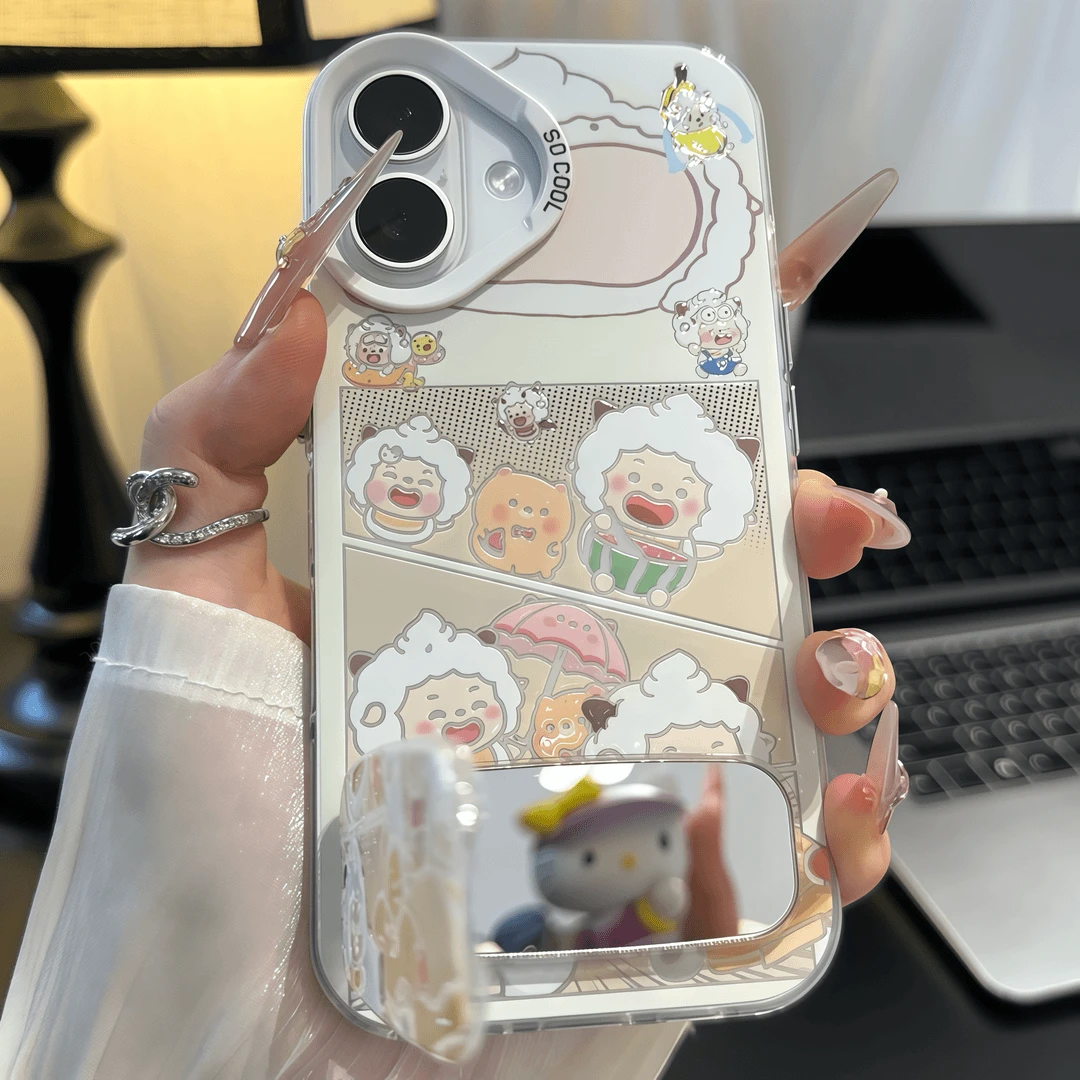 萌版懒羊羊适用于苹果iqoo华为oppo小米15vivo一加彩银手机防摔壳