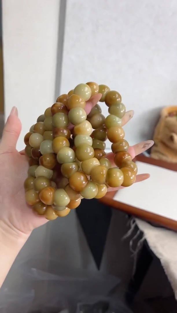 【闪购商品】菩提根/象牙果手串m468玉化花皮大肠15mm