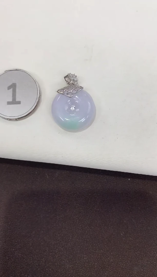 颈饰银S925镶嵌翡翠天然缅甸A货翡翠