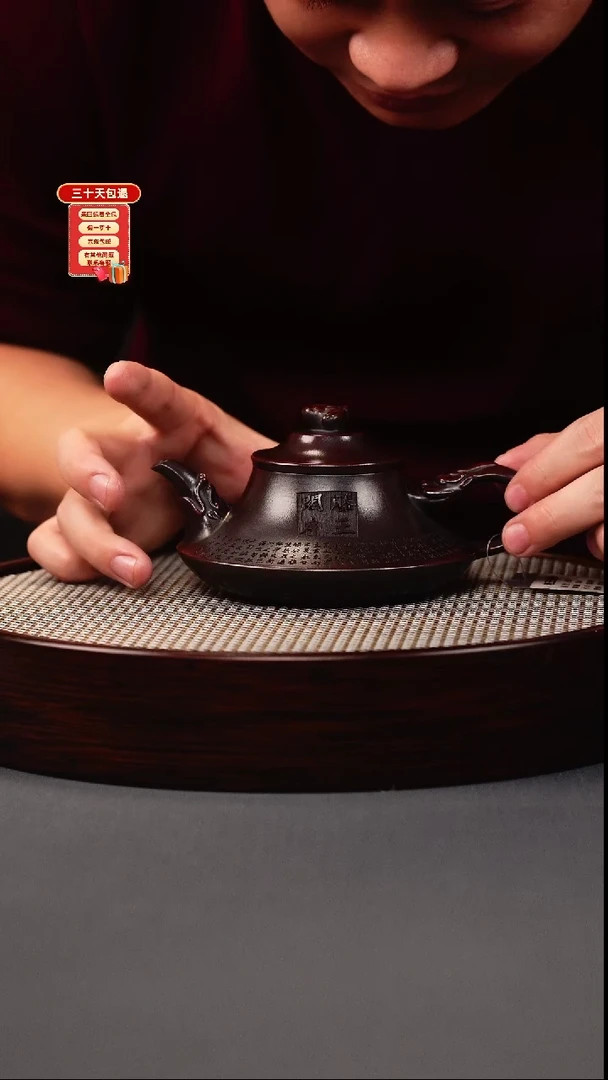 茶壶紫砂古红泥 云炉 滕王阁