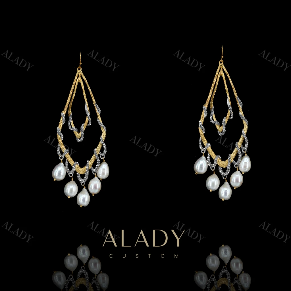 合金合成锆石耳饰 【淡影】宫廷风珠珠款高级感耳钉