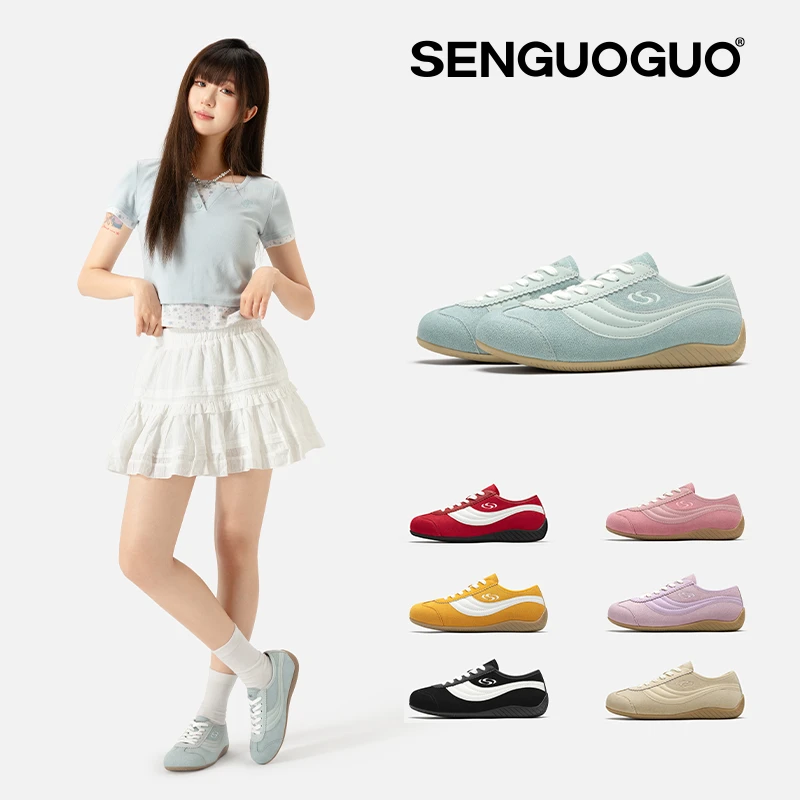 森果果 薄款赛车鞋/德训鞋男2025夏季透气轻便内增高情侣鞋子女