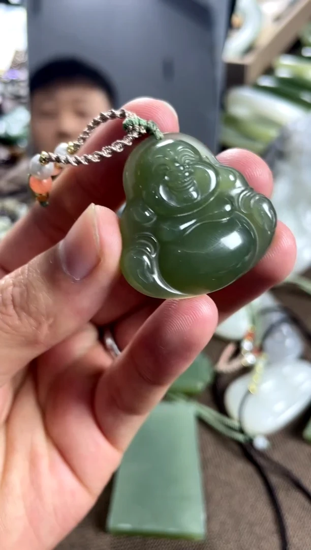 项链未镶嵌和田玉厚**物佛公