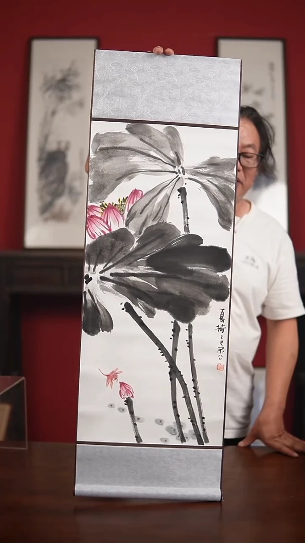 国画手绘-32*95卷轴李庆云作品