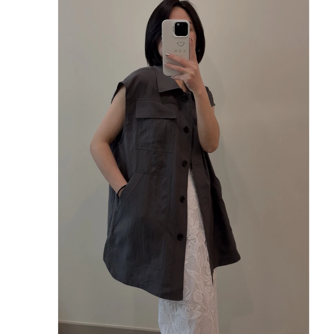 25397小CC 时尚穿搭2025新款时尚气质显瘦百搭宽松休闲衬衫马夹