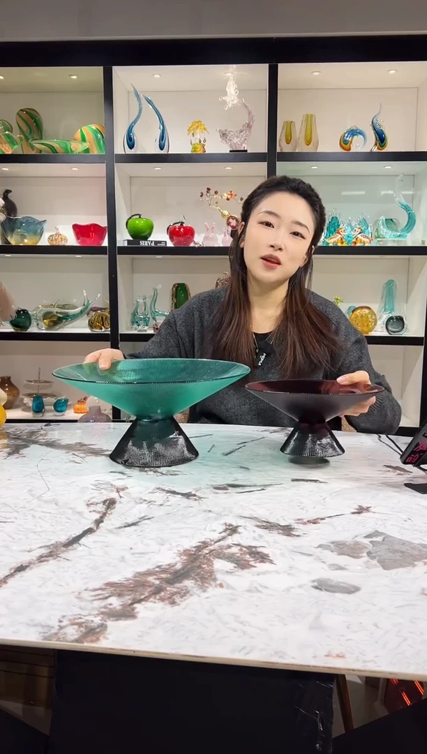 绿色紫色果盘一套