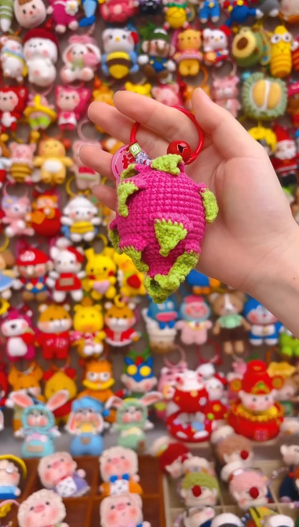 纯手工制作毛线钩织成品火龙果