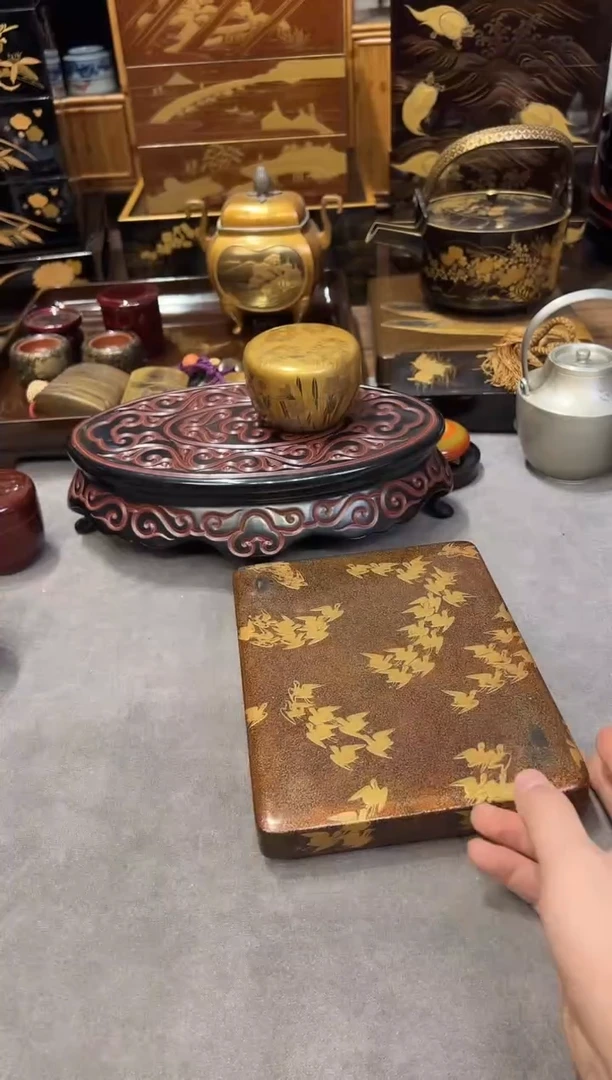 金梨地 文盒 大漆漆器大漆漆器
