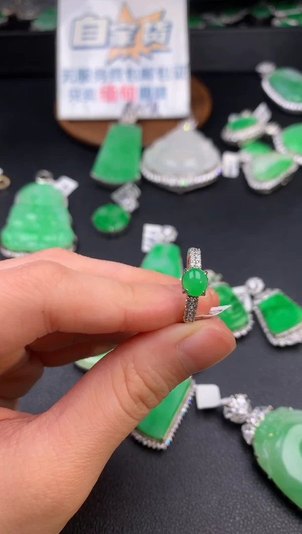 【闪购商品】翡翠戒指银S925镶嵌翡翠