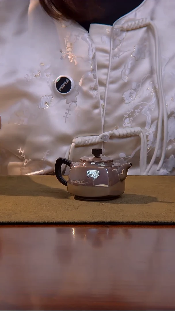 大千手作 四方 紫皮 足银 泡壶